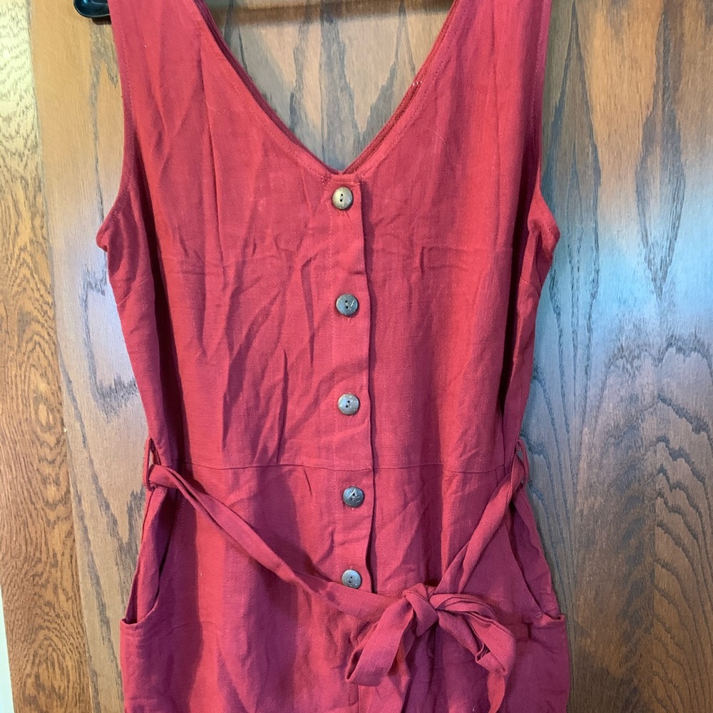 Dark red romper